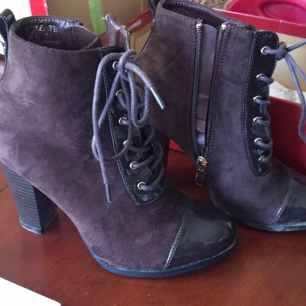 Espresso color booties. Worn once.